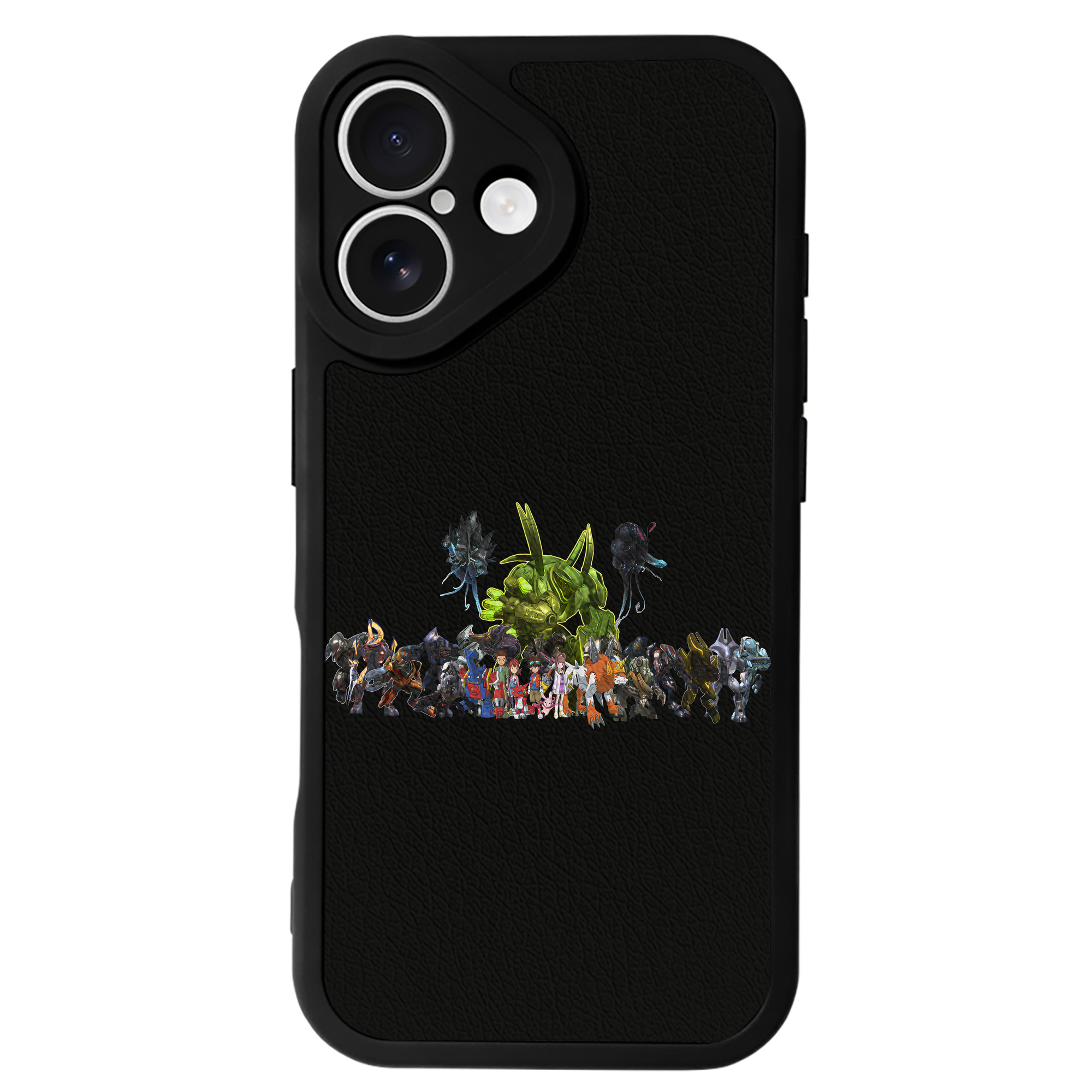 （画像用） Digimon デジタルモンスター/デジモン 【iPhone 16シリーズ対応】シリコンスマホケース（レザー調） 材質：シリコン